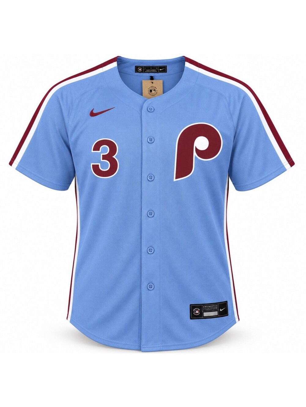 Nike Philadelphia Phillies Bryce Harper #3 Powder Blue Jersey Men’s XL New